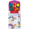 Farby szkolne akwarelowe 12 kolorów + brokat + naklejki, różowa kasetka 125002 FABER-CASTELL