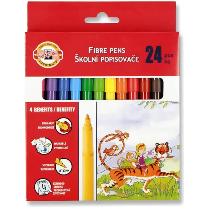 Flamastry szkolne 24 kolory w kartoniku 7710/2BD KOH-I-NOOR
