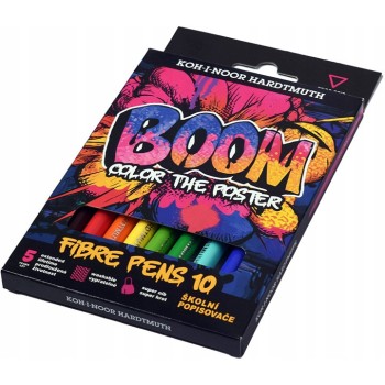 Flamastry szkolne 10 kolorów w kartoniku BOOM 771022AJ07KS KOH-I-NOOR