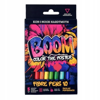 Flamastry szkolne 10 kolorów w kartoniku BOOM 771022AJ07KS KOH-I-NOOR