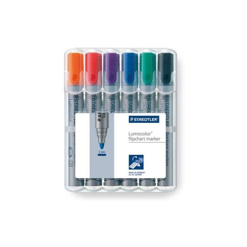 Marker Lumocolor 6 kolorów FLIPCHART 356- WP6 STAEDTLER