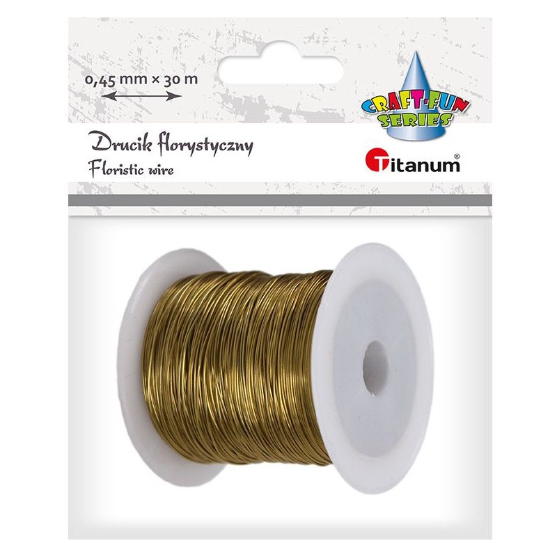 Drucik florystyczny 0,45mm x 30m złoty 339369 TITANUM