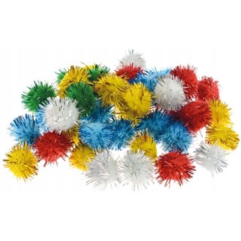 Pompony metaliczne 2cm mix POM21 (40 sztuk) BREWIS