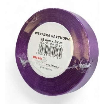 Wstążka satynowa 25mm/32m WS25-46 orchidea BREWIS