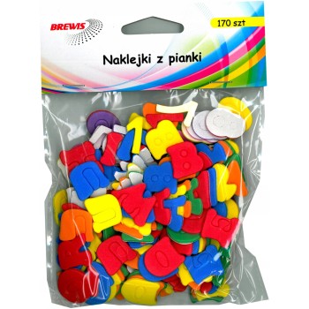 Naklejki z pianki PVC22 Litery / Cyfry 170szt. BREWIS