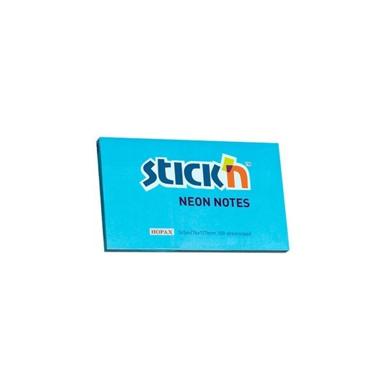 Bloczek STICK`N 127x76mm niebieski neonowy 100k 21213