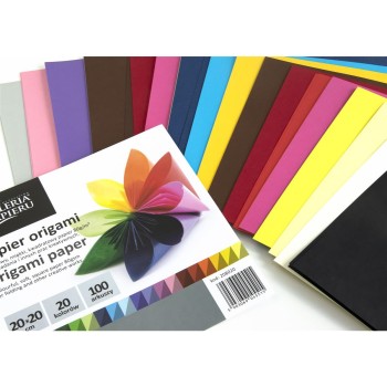 Papier do origami mix kolorów 20x20cm (100ark.) 80g/m2 208020 Galeria Papieru