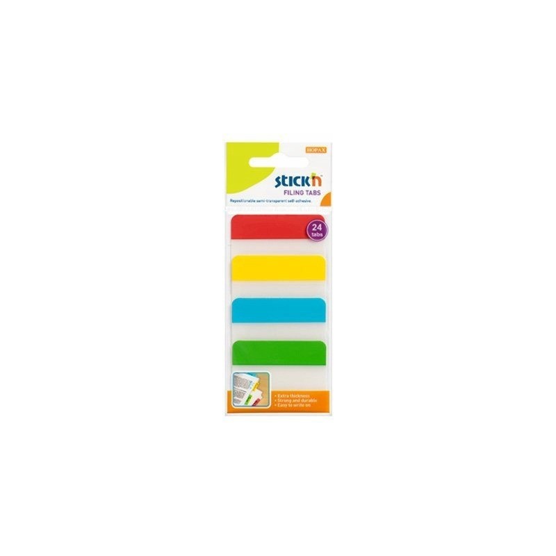 Przekładki indeksujące przeźroczyste 38x51mm 4 kolory 21608 STICK'N
