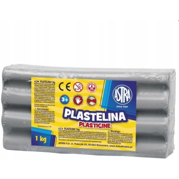 Plastelina szkolna dla dzieci 1kg popielata 303111023 ASTRA