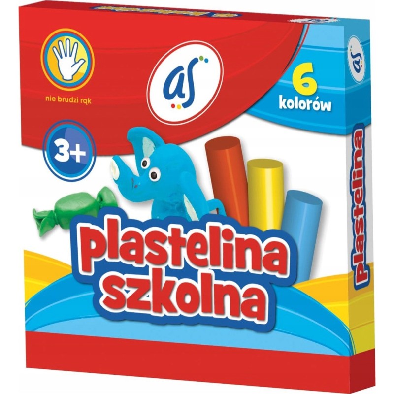 Plastelina dla dzieci szkolna AS zestaw 6 kolorów 303219001 ASTRA