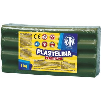 Plastelina szkolna dla dzieci 1kg zielona ciemna 303111019 ASTRA