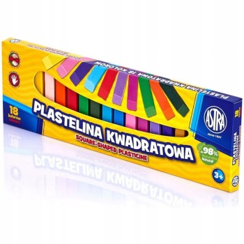 Plastelina dla dzieci kwadratowa 18 kolorów zestaw 83814904 ASTRA
