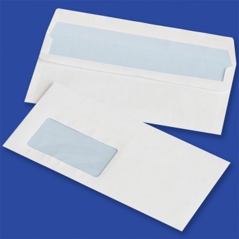 Koperta DL SK białe 75g. okno lewe 45x90mm samoklejace (1000szt.) NC 11221300