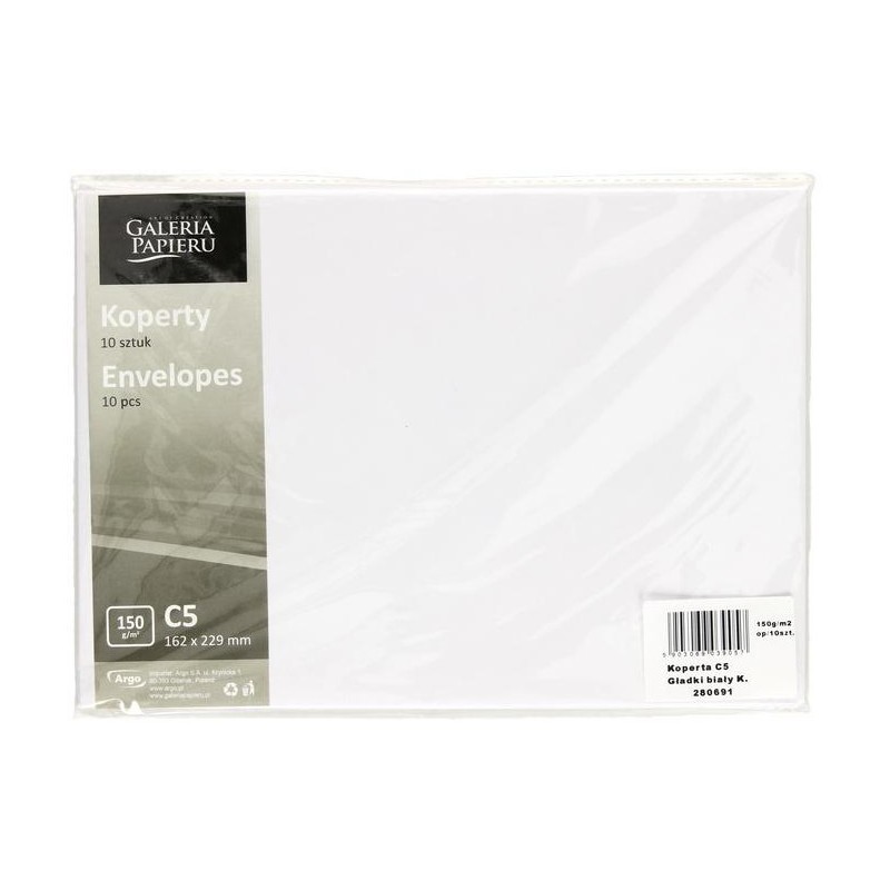 Koperta C5 gładki biały K 150g. (10) 280691 Galeria Papieru