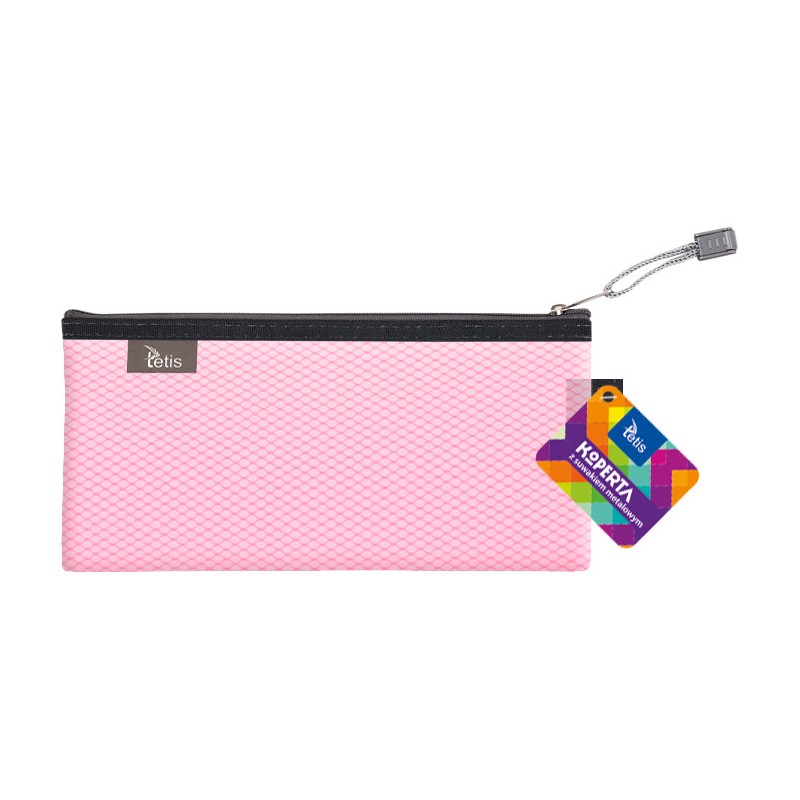 Koperta 24x12cm z suwakiem metalowym TETIS BT609-R różowa
