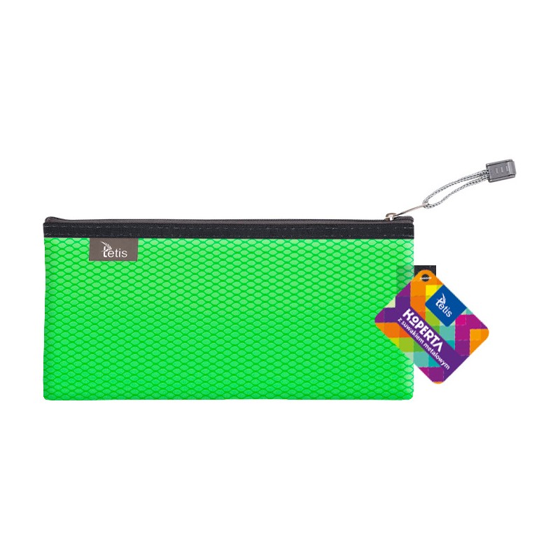 Koperta 24x12cm z suwakiem metalowym TETIS BT609-Z zielona