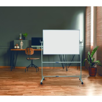 Tablica obrotowo-jezdna TELESCOPIC 180x120xh192cm dwustronnie suchościeralna-magnetyczna biała rama aluminiowa MTO18120 MEMOBE