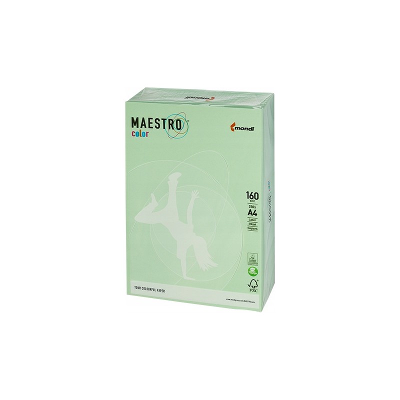 Papier ksero A4 160g MAESTRO COLOR MG28 pastel zielony 250a