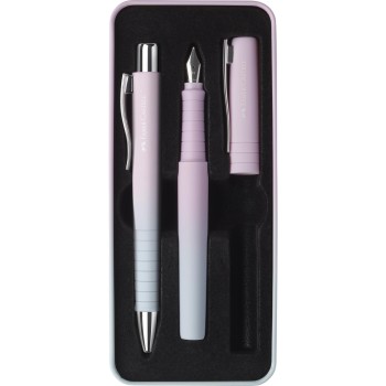Zestaw POLY Pióro wieczne M + długopis BLUSHING SKY 241054 Faber-Castell