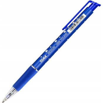 Długopis automatyczny GWIAZDKI niebieski 1mm TO-066 TOMA