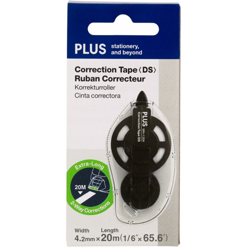 Korektor w taśmie DS WH-1304 czarny 4.2mm x 20m 49573 PLUS
