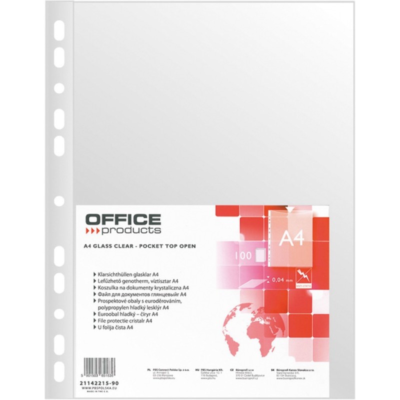 Koszulka krystaliczna A4 40mic (100szt.) 21142215-90 OFFICE PRODUCTS