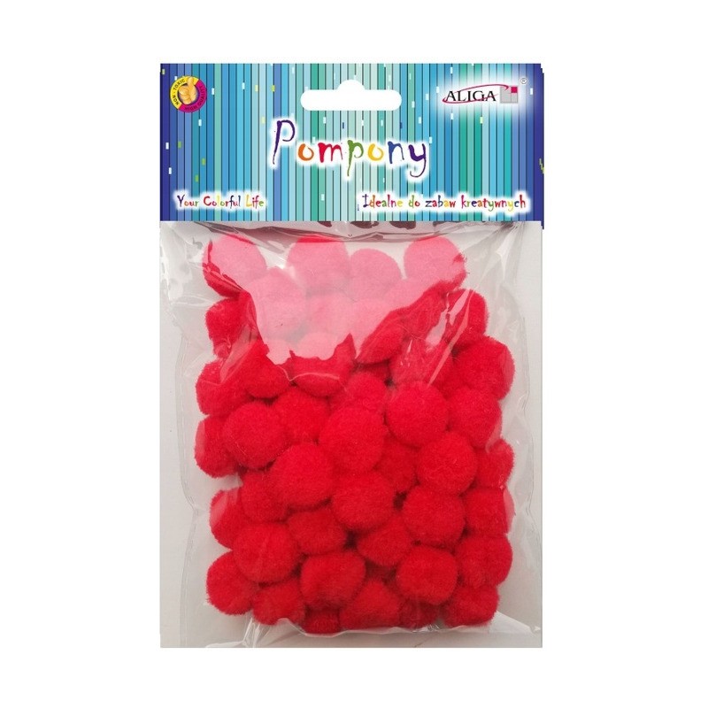 Pompony POM-403 czerwone 2cm (60szt.) ALIGA