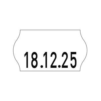 Etykiety cenowe w rolce do metkownicy jednorzędowej 22x12 mm, (6 sztuk) białe faliste, usuwalny klej METO M30014354