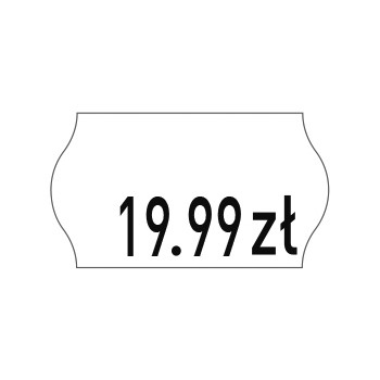 Etykiety cenowe w rolce do metkownicy jednorzędowej 22x12 mm, (6 sztuk) białe faliste, usuwalny klej METO M30014354