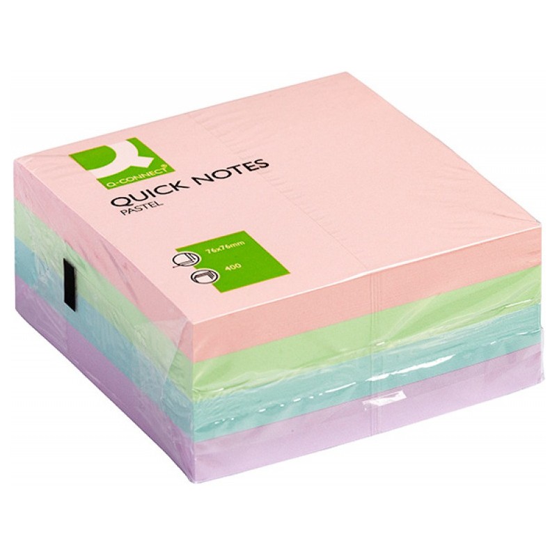 Bloczek samoprzylepny 76x76mm 400k pastelowe KF01347 Q-CONNECT