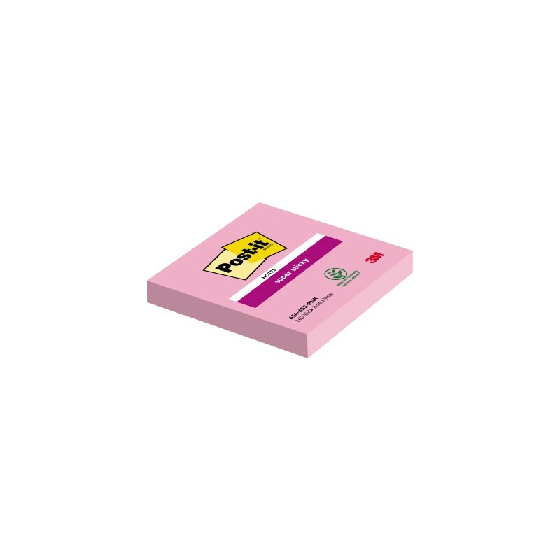 Bloczek samoprzylepny 76x76mm 90k różowy Super Sticky POST-IT 654-6SS-PNK 3M