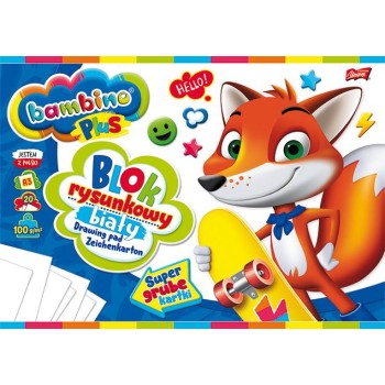 Blok rysunkowy A3 biały 100g. 20kartek BAMBINO