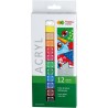 Farba akrylowa HOBBY zestaw 12 kolorów, 12ml HA 7370 0012-H12 HAPPY COLOR