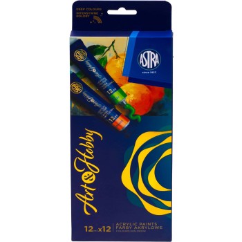 Zestaw farb akwarelowych Art&Hobby 12 kolorów 12ml. 602124004 ASTRA