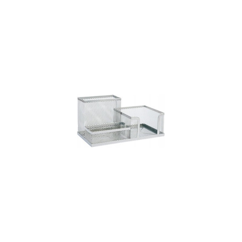 Przybornik na biurko NATUNA siatka srebrny 204x104x100mm (3A)