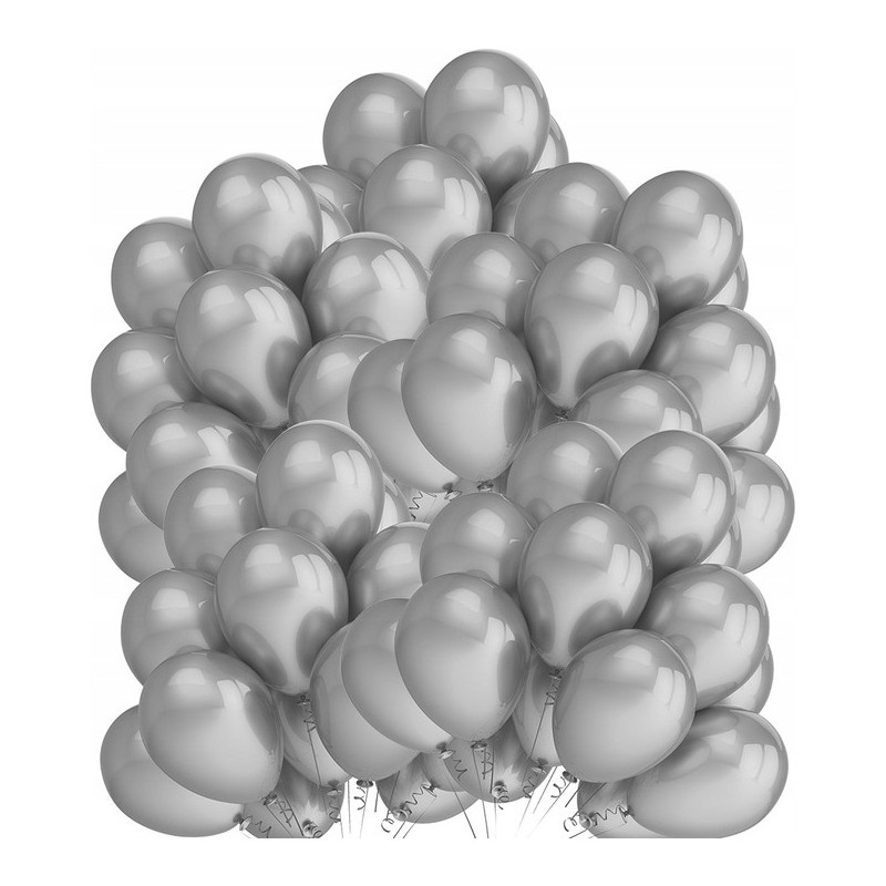 Balony metalizowane srebrne 10" (50szt.) FIORELLO 170-2631