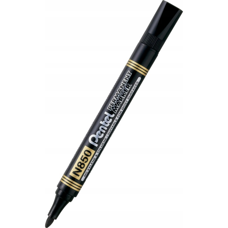 Marker permanentny czarny N850 okrągła końcówka do pisania na każdej powierzchni PENTEL