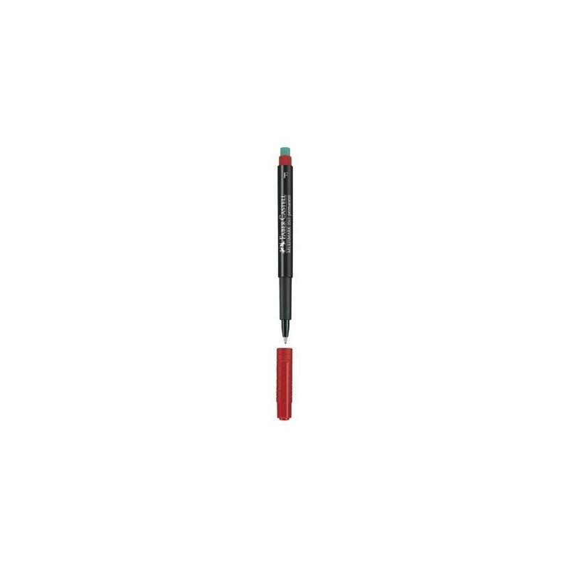 Foliopis z gumką OHP MULTIMARK F 0.6mm czerwony 151321 FABER-CASTELL