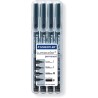 Foliopis LUMOCOLOR zestaw 4grubości (0,4 0,6 1,01,0-2,5mm) czarne S 31-9 WP4GS STAEDTLER
