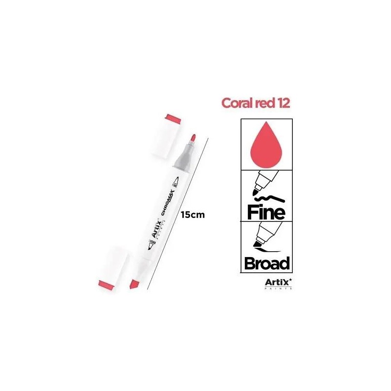 Marker alkoholowy dwustronny CORAL RED PP915-12 ARTIX