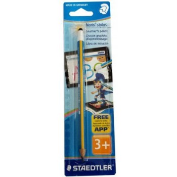 Ołówek stylus HB trójkątny niebieski z rysikiem do tabletów SB 119202BKL NORIS