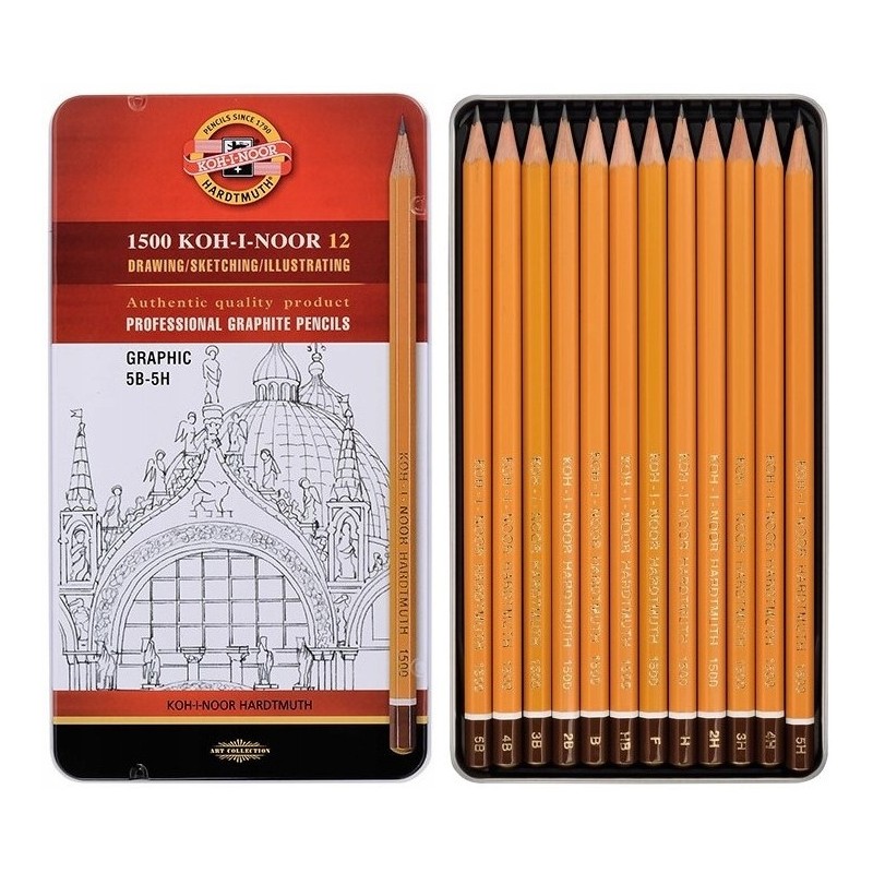 Ołówek grafitowy GRAPHIC komplet 5B-5H 12 szt. 1502/III KOH-I-NOOR