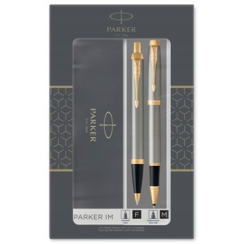 Komplet pióro kulkowe + długopis IM brush metal GT PARKER 2093217