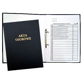 Teczka do akt osobowych z zamkiem czarna zadrukowana 1824-339-029 WARTA
