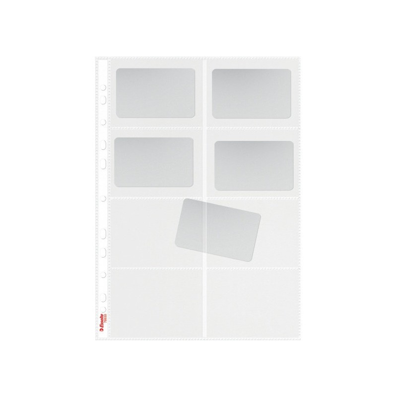 Koszulki z 8 kieszonkami na wizytówki A4 105mic 10 sztuk 78930 ESSELTE