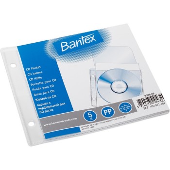 Koszulki groszkowe na płyty CD/DVD 13x15 cm 180mic 5 sztuk 100551464 BANTEX