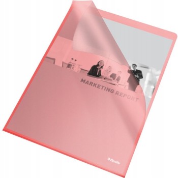 Ofertówki groszkowe na dokumenty A4 115mic 25 sztuk czerwone 60833 ESSELTE