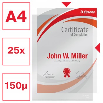 Ofertówki krystaliczne na dokumenty A4 150mic 25 sztuk przezroczyste 55430 ESSELTE