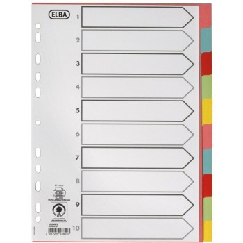 Przekładki do segregatora kartonowe A4 10 sztuk kolorowe 100204912 OXFORD