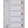Przekładki plastikowe szare PP A4 1-5 numeryczne 100103 ESSELTE